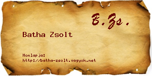 Batha Zsolt névjegykártya